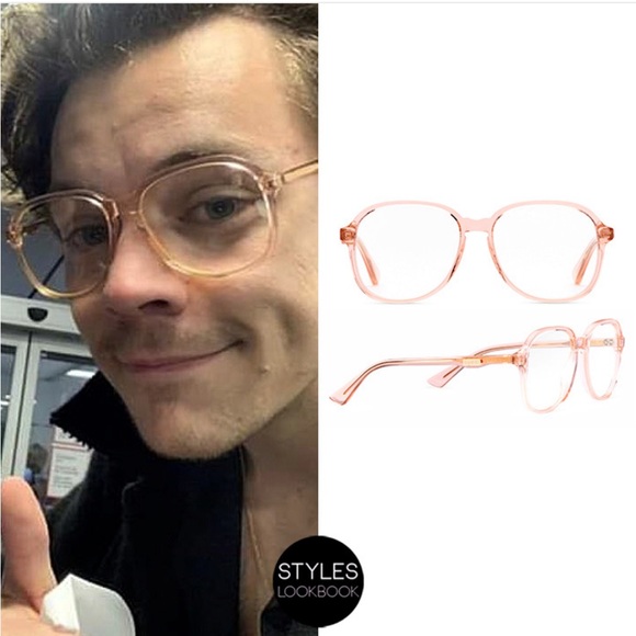 Gucci - Transparent Peach Colored Acetate Sunglasses